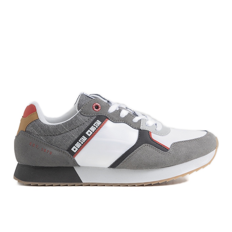 Bílo-šedé pánské tenisky Big Star JJ174147 bílý šedá