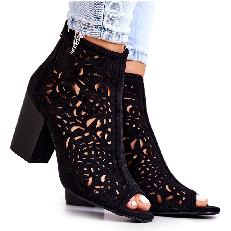 FB1 černé Prolamované Boty Na Post Bretaň černá FB1 černé Prolamované Boty Na Post Bretaň černá