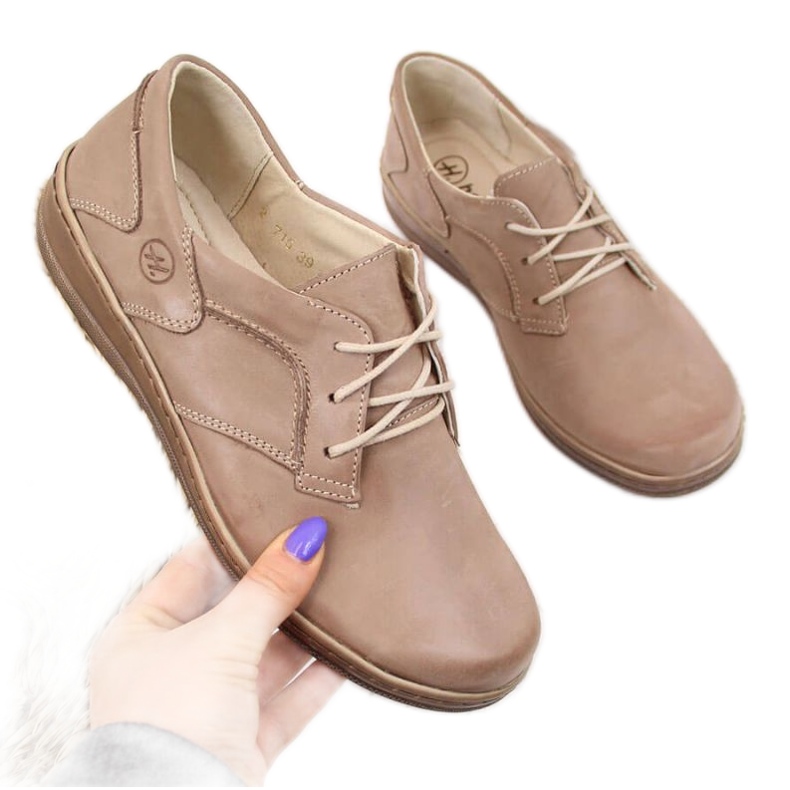 Comfort Leather Shoes Helios 715 Beige béžový