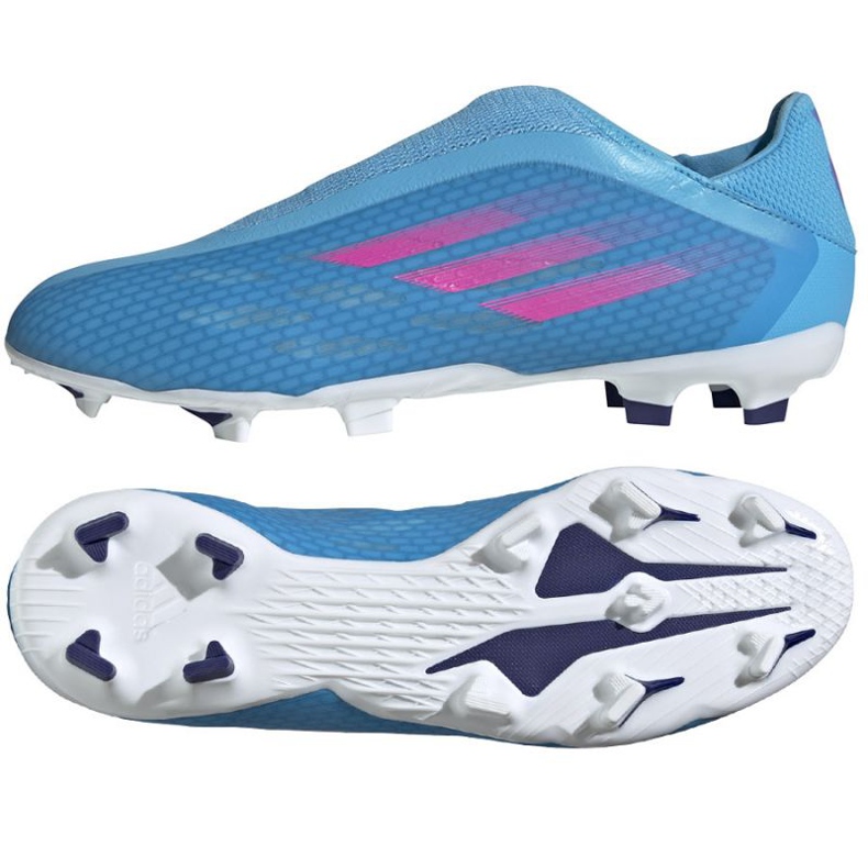 Kopačky Adidas X Speedflow.3 Ll Fg M GW7494 modrý modrý Kopačky Adidas X Speedflow.3 Ll Fg M GW7494 modrý modrý