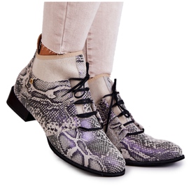 Dámské kozačky Semišové hadí kozačky Maciejka 04744-03 Béžová béžový