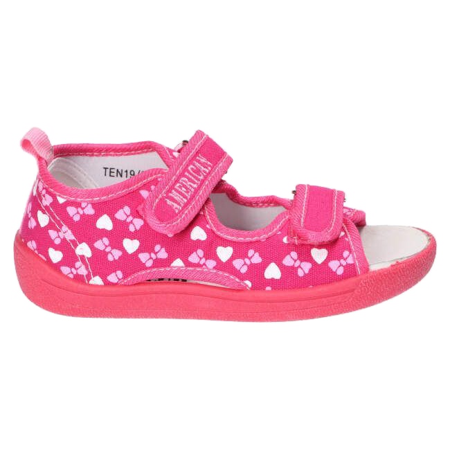 American Club Americké sandály pantofle, kožená vložka TEN19 / 22 Pink růžový