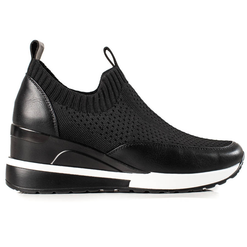 Textilní tenisky na klínku VINCEZA černá Textilní tenisky na klínku VINCEZA černá