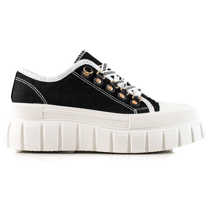 TRENDI Šněrovací Tenisky Na Platformě černá