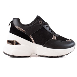 Diamantique Stylové tenisky na platformě černý