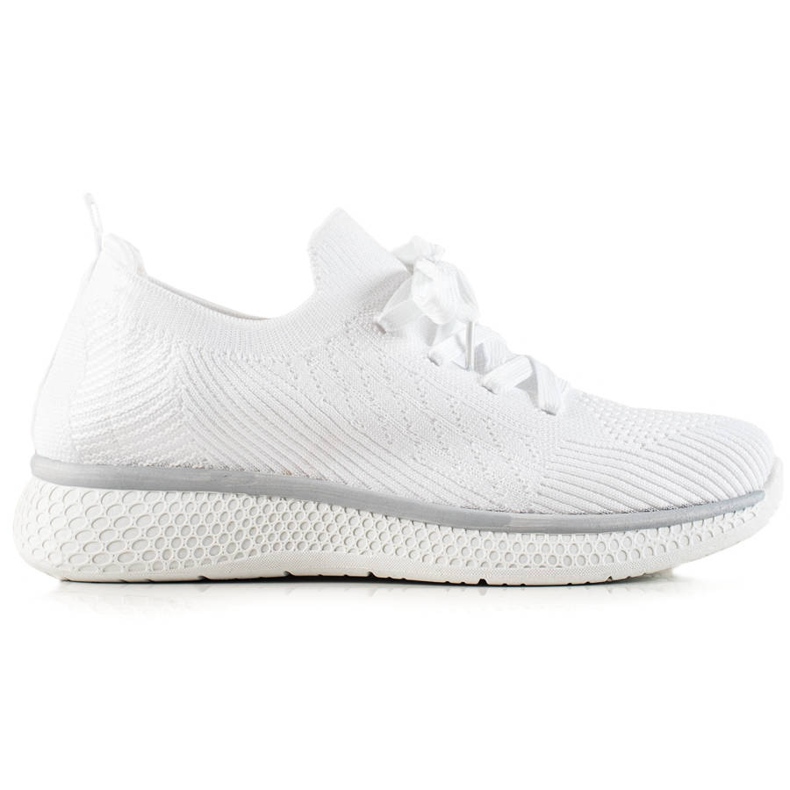 TRENDI Bílé šněrovací sportovní boty bílý