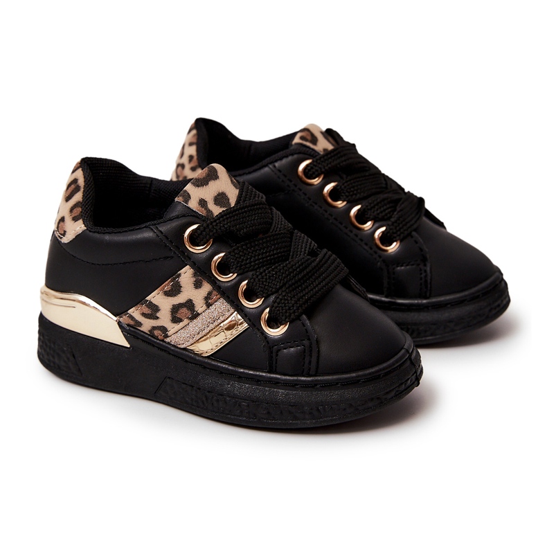 FR1 Černé sportovní boty Trixie z leopardí kůže černá