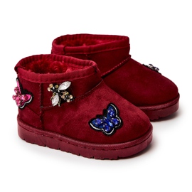 FR1 Dětské sněhule Burgundy Laila červený