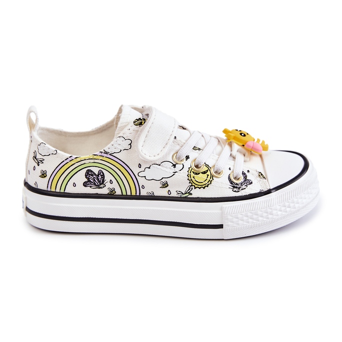 Vinceza Dětské tenisky s potiskem na suchý zip bílá krajka bílý Vinceza Dětské tenisky s potiskem na suchý zip bílá krajka bílý