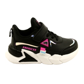 American Club Sportovní bota na suchý zip s hologramem AA24/22 Black černý