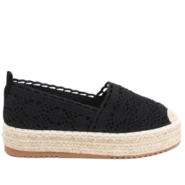 Alice Black Lace Espadrilky černý