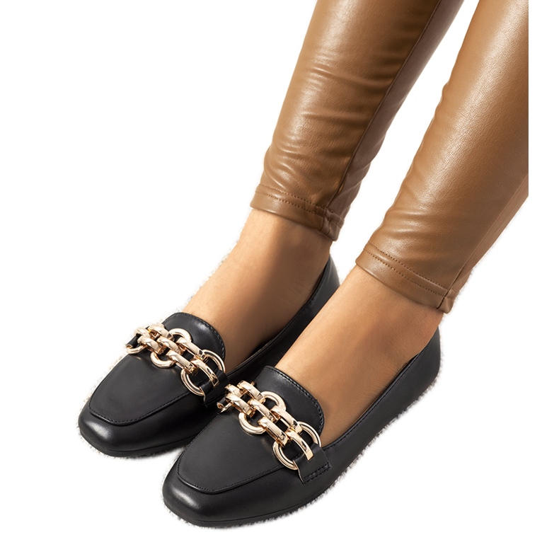 Černé mokasíny s řetízkem Tillison černá