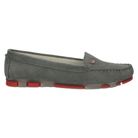 Kožené mokasíny Filippo DP2037 / 22 GR RD Grey červený