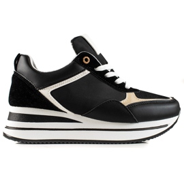 TRENDI Stylové tenisky na platformě černý