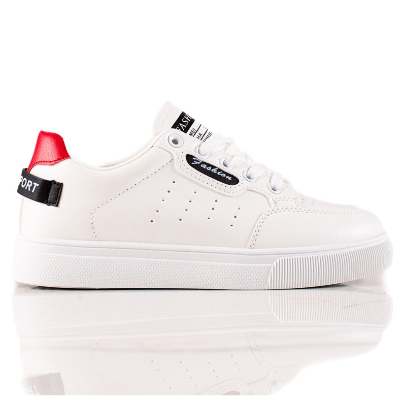 TRENDI Sportovní obuv z eko kůže bílý