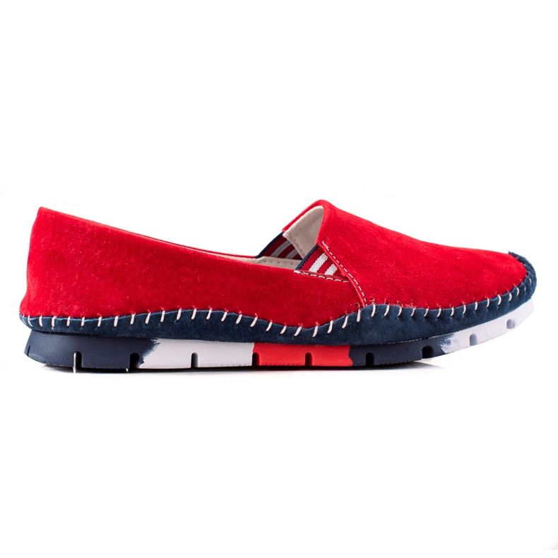 ARTIKER Kožené slipony červené