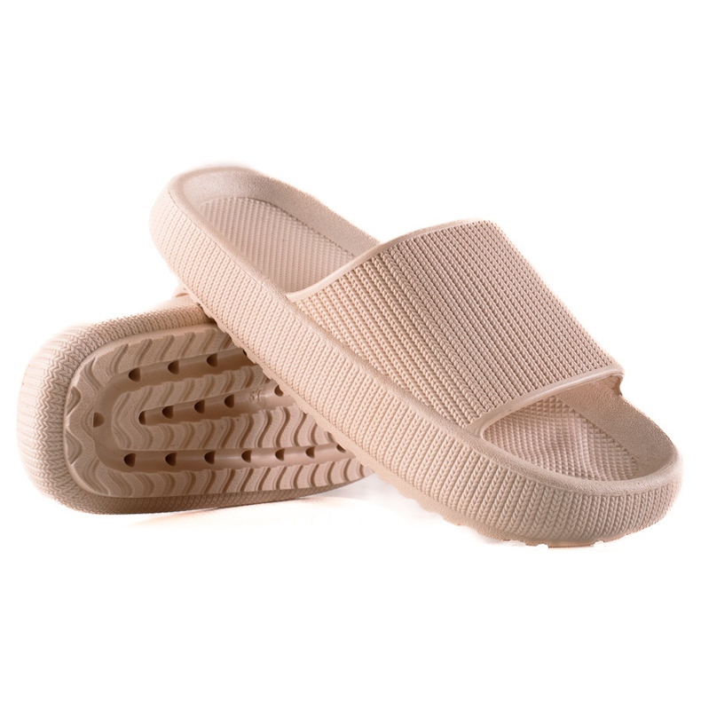 TRENDI Béžové pantofle béžový TRENDI Béžové pantofle béžový