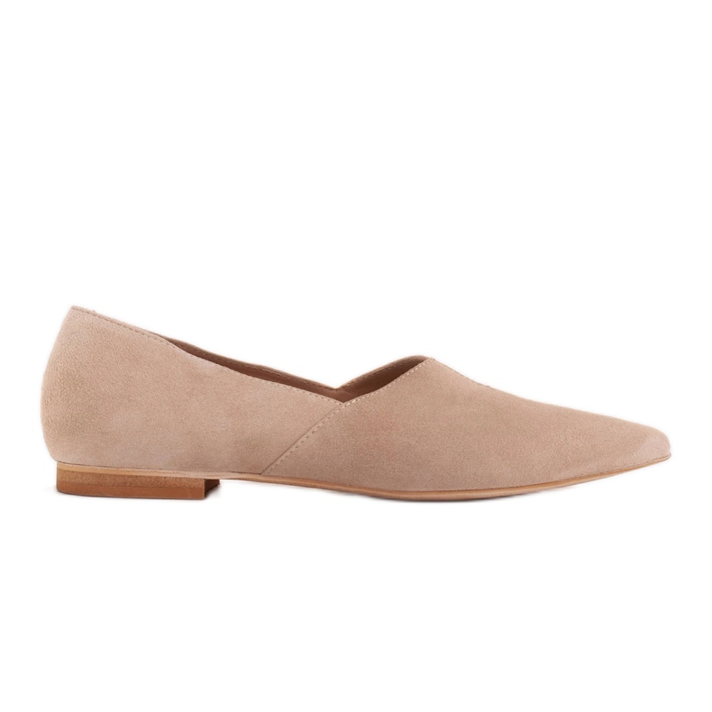 Marco Shoes Semišové balerínky s výřezem 1285P-047-1 béžový