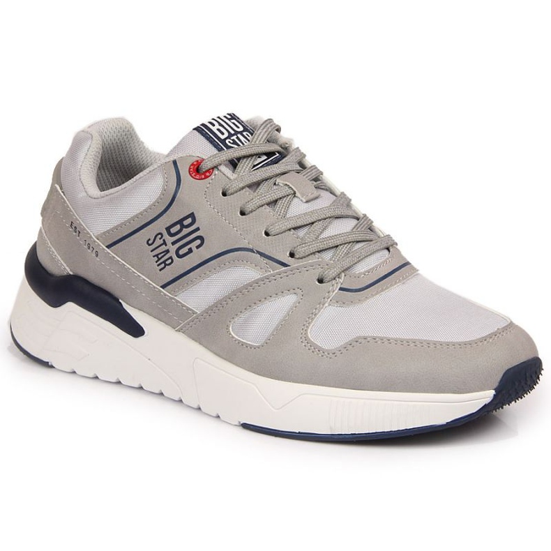 Šedé sportovní boty pro volný čas Big Star M JJ174276 šedá