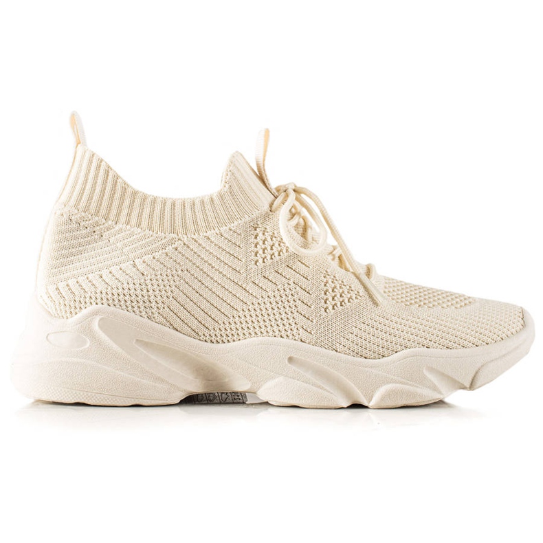 TRENDI Textilní sportovní obuv béžový