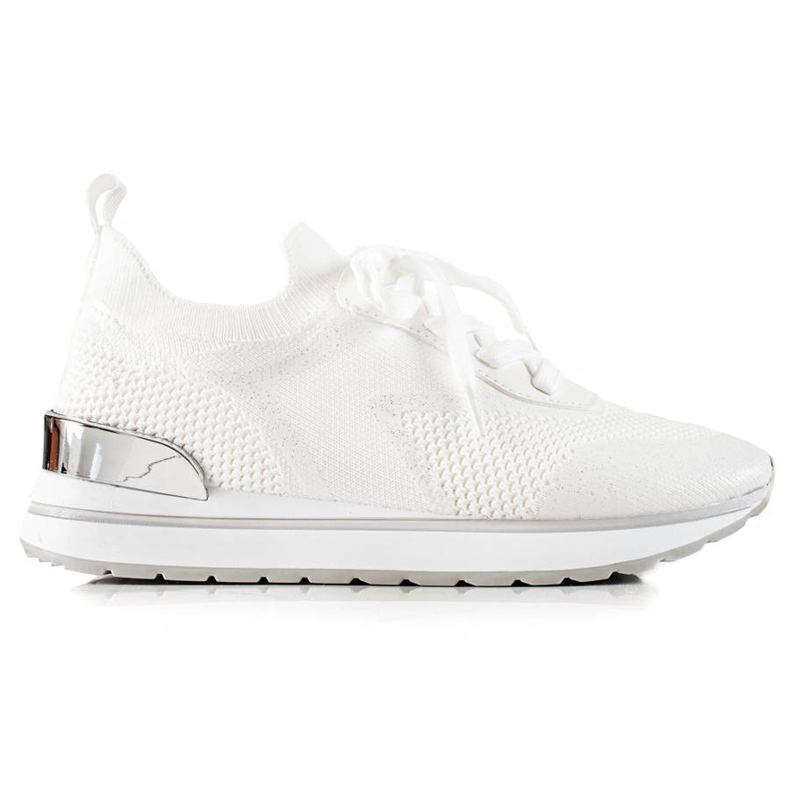 TRENDI Bílé sportovní boty s třpytkami bílý