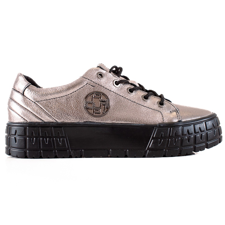 Filippo Kožené Tenisky Na Platformě béžový