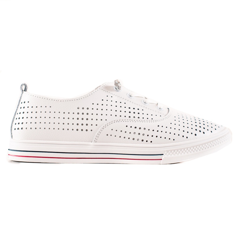 Prolamované kožené tenisky VINCEZA bílý