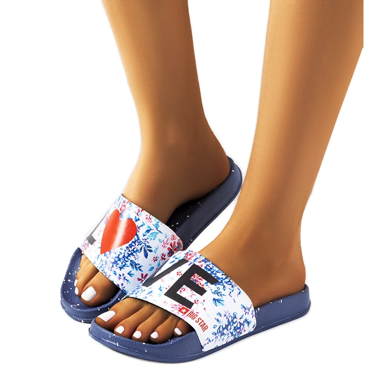 Námořnické modré pantofle Love Big Star DD274A257 bílý vícebarevný