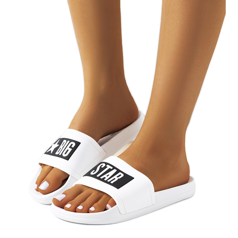 Bílé dámské pantofle Big Star DD274A264 bílý