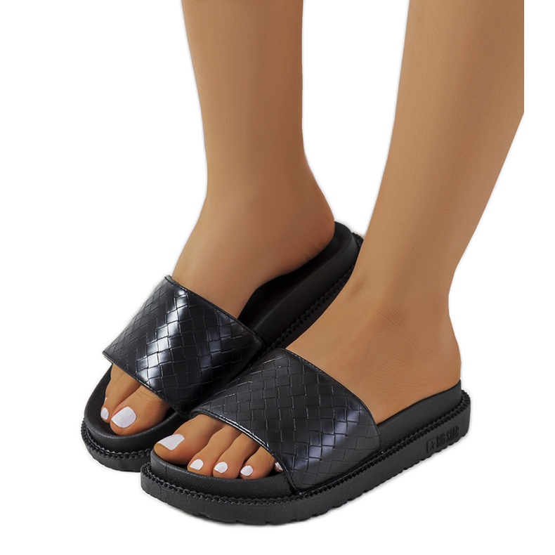 Černé pantofle na platformě Big Star HH274684 černá