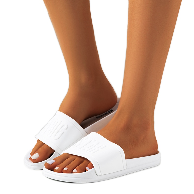 Bílé dámské pantofle Big Star DD274A268 bílý