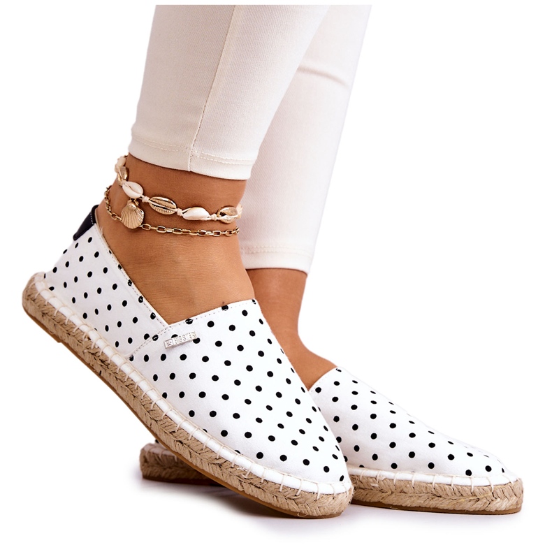 Dámské espadrilky s puntíky Big Star JJ274870 White bílý Dámské espadrilky s puntíky Big Star JJ274870 White bílý