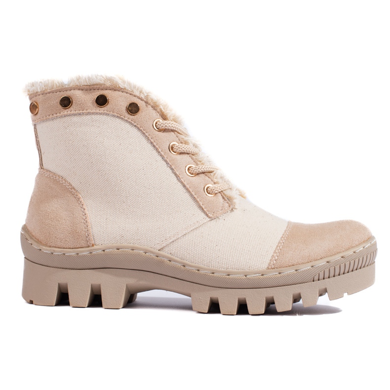 S. BARSKI Beżowe Traperki S.BARSKI béžový