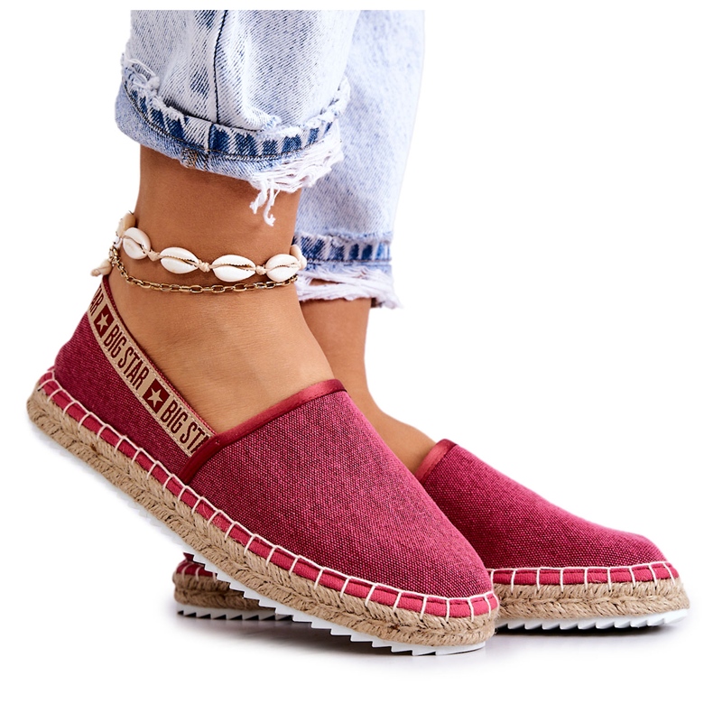 Nazouvací espadrilky Big Star JJ274880 Tmavě růžové růžový