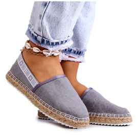 Nazouvací espadrilky Big Star JJ274876 šedé šedá Nazouvací espadrilky Big Star JJ274876 šedé šedá
