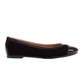 Marco Shoes Pohodlné balerínky s lemem černý