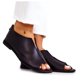 Kožené boty se zipem Nicole 2718/001 Black černý