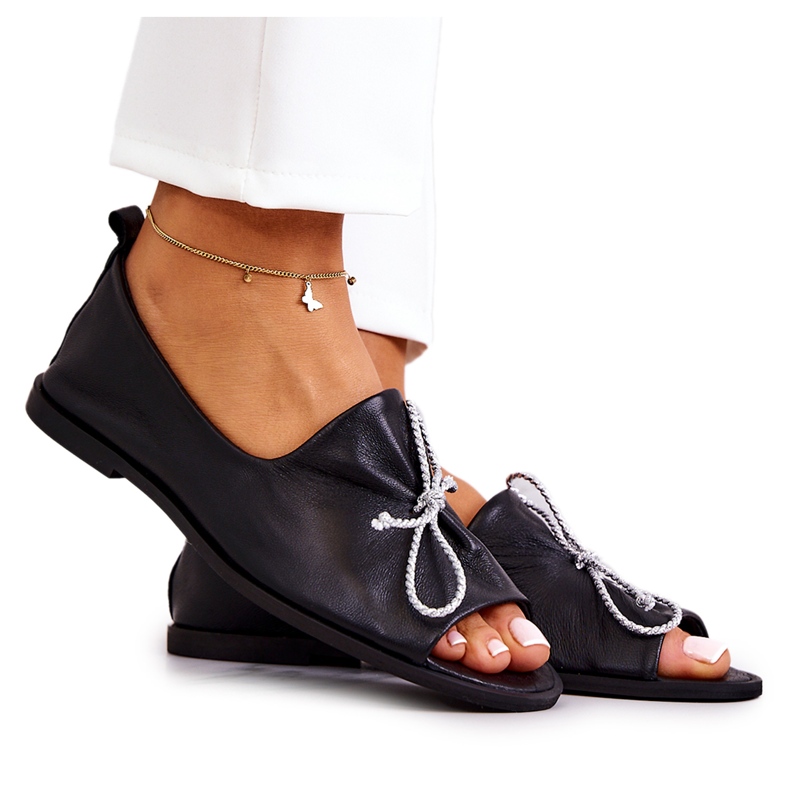 Kožené Dámské Baleríny Nicole 2660/001 Černá