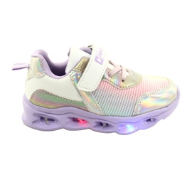 NEWS Sportovní obuv ADI LED zářící suchý zip Novinky 22DZ32-4837 Lilac-White fialový růžový stříbrný NEWS Sportovní obuv ADI LED zářící suchý zip Novinky 22DZ32-4837 Lilac-White fialový růžový stříbrný