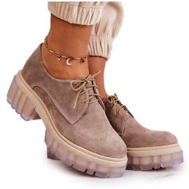 Módní semišové mokasíny béžové Lauriss béžový