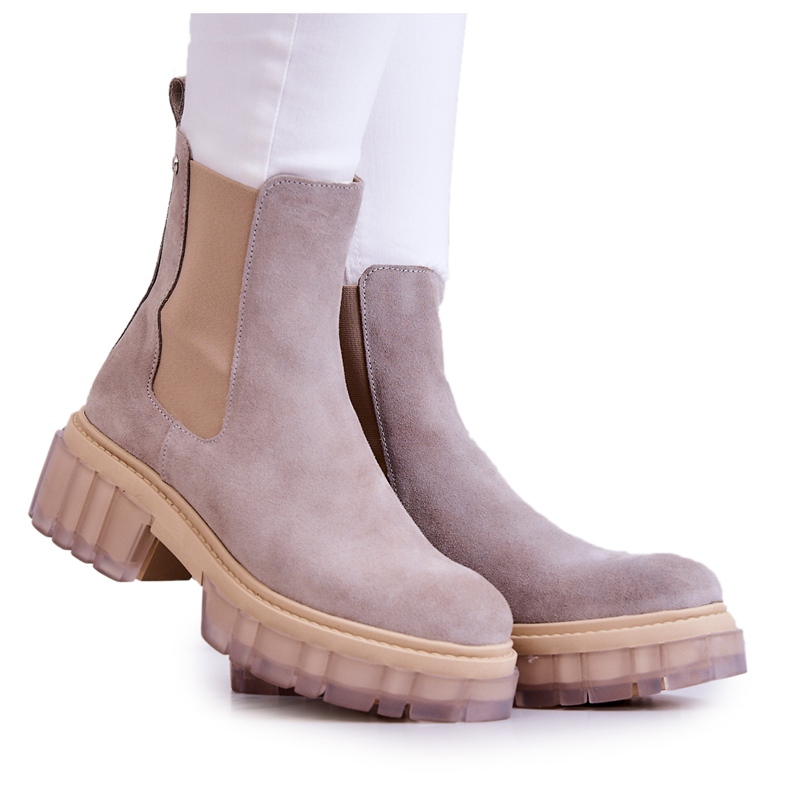 Lemar Semišové dámské boty Světle šedá Kennel Lemar Semišové dámské boty Světle šedá Kennel