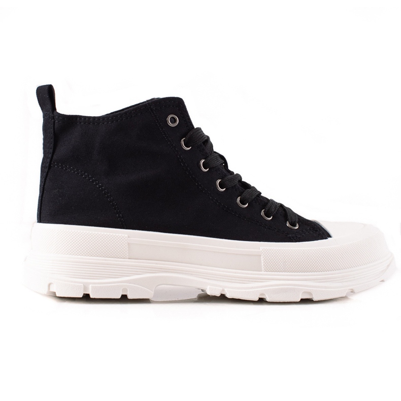 TRENDI Pohodlné tenisky na platformě černá