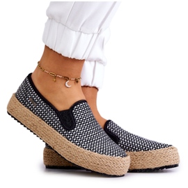 Dámské pletené tenisky Slip On Big Star JJ274395 Černá bílý černý