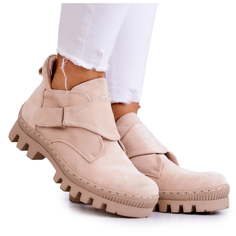 S.Barski Semišové boty Remgate se zipem světle béžové béžový