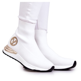 Vinceza Dámské sportovní ponožky White Runaway bílý zlatý Vinceza Dámské sportovní ponožky White Runaway bílý zlatý