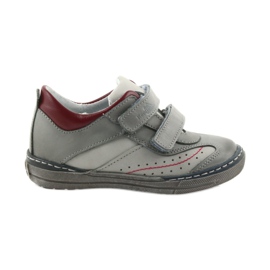 Šedé dětské boty brogues se suchým zipem Ren But 3047 červený vícebarevný šedá
