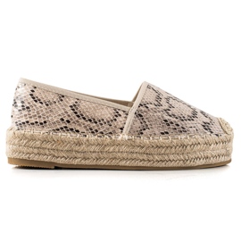 Bestelle Espadrilky Na Platformě Snake Print béžový