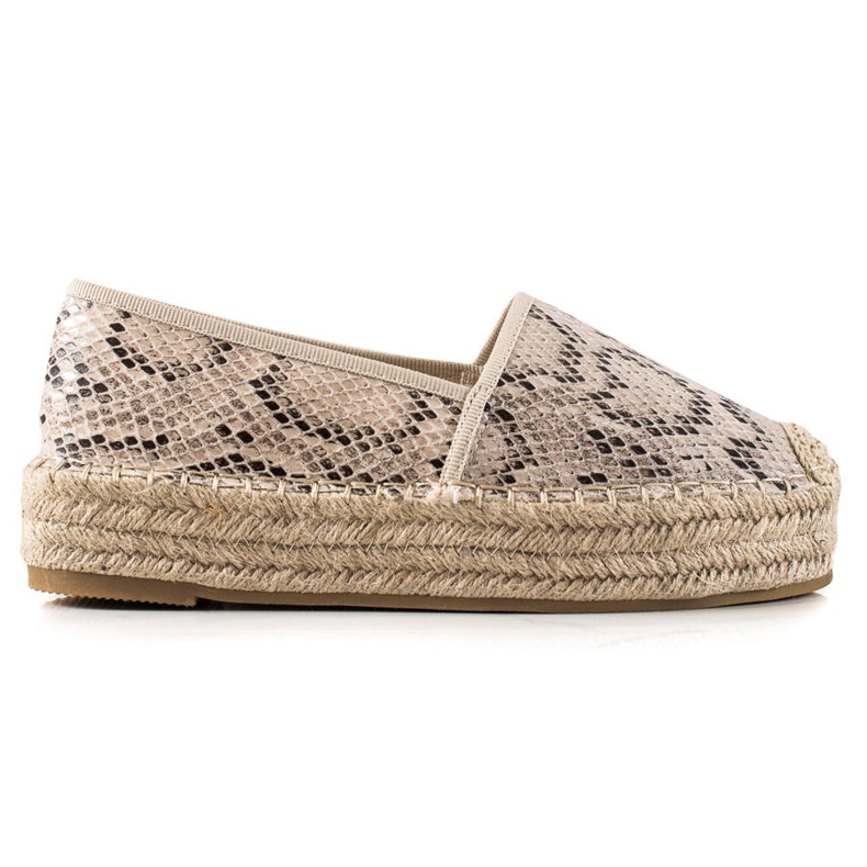 Bestelle Espadrilky Na Platformě Snake Print béžový