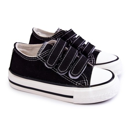 Dětské černé tenisky Bernie na suchý zip černý