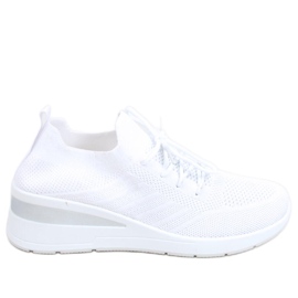 Ponožkové boty na klínku Binita White bílý Ponožkové boty na klínku Binita White bílý